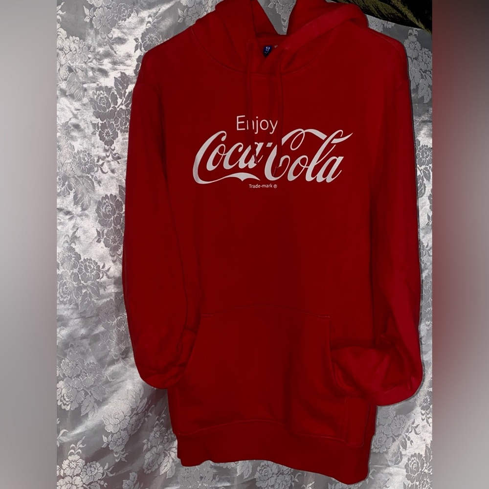 True Vintage Enjoy COCA-COLA” Hoodie Sweatshirt With Kangaroo Pocket